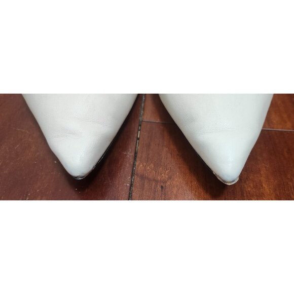 Everlane Women’s Size 9 White Leather Pointed Toe Slingback Flats Minimalist - Picture 4 of 13